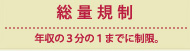 総量規制 年収の３分の１までに制限。